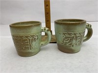 Pair of Frankoma coffee mugs