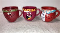 Vintage koolaid character cups raspberry cherry