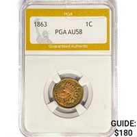 1863 Indian Head Cent PGA AU58