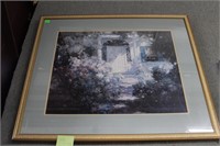 Framed Art Of Brightly Lit Floral Path To Door