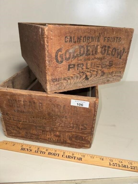 Pair of Vintage Fruit Distributor Crates