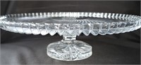 Lead crystal swirl pattern cake stand