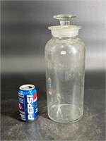 14.5" APOTHECARY GLASS CANISTER JAR W/LID