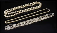 Three vintage pearl necklaces