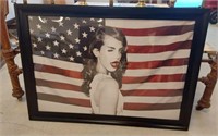 AMERICAN FLAG HOT GIRL WALL ART