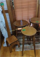3 Kitchen Stools, Lollipop Chair. Two 24" , One