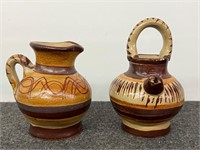 2 VTG Hand Painted Small Mexican Pottery