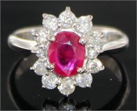 Platinum 1.56 ct GIA Ruby & Diamond Ring