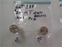 MT 2007State Quarters P & D 2 $10 Rolls