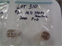 MD 2000 State Quarter P & D 2-$10 Rolls