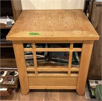 Oak end table 24”X24”X24” W/RR Books