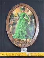 Vintage Budweiser Green Lady Sign