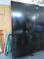 uline 2 door metal cabinet w/wheels 77" x 36" x 24
