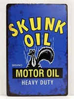 Reproduction Skunk Oil Brand Motor Oil Metal Sign