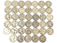 40 Silver Washington Quarters, US Coins