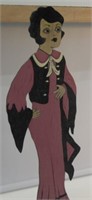 FASHION GIRL WOODEN CUT-OUT. 24"H X 7"W. VERY