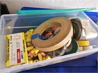 Lidded tub misc electrical and tapes