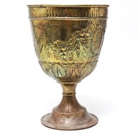 Neoclassical Brass Chalice Form Jardiniere Planter