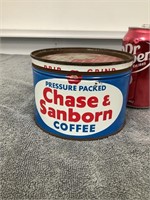 Vintage Chase and Sanborn Coffee Tin w/ Lid