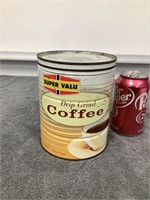 Vintage Super Value Coffee Tin w/ Lid
