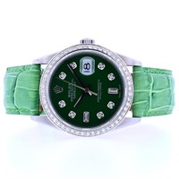 Green Lizard Diamond Rolex DateJust - 36MM Watch