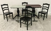 5pc Glass Top Double Pedestal Dining Group