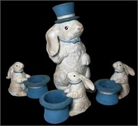 Faroy Ceramic Bunny Candleholders