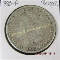 US 1880-P MORGAN SILVER DOLLAR