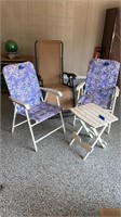 Folding patio chairs and small fold table