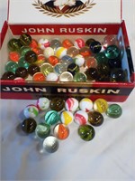 Marbles in cigar box