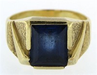 10kt Gold Men's Blue Apatite Estate Ring