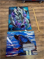 2pc Prints: Corazon del Mar, Blue Dolphin