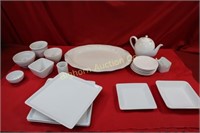 White Dishes, Serving Platter, Tea Pot & Other