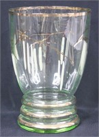 Vintage Green Glass Vase 8"h