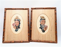 Pair of Matching Oriental Petit Point Pictures
