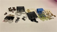 10 pairs of earrings, some screw back, most