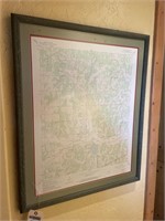 Framed & matted map of Arcadia