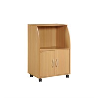 Beech Microwave Cart with Storage