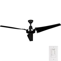 60 in. Black Ceiling Fan with Wall Control