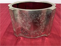 ENGLAND SILVERPLATE CANISTER W/RED LINING