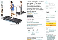 B2687  UREVO Walking Pad Treadmill, Foldable, 265l