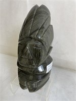 Mexico Aztec Black Stone Sculpture, 9.5"h