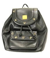 Mcm Black Vintage Flap Backpack