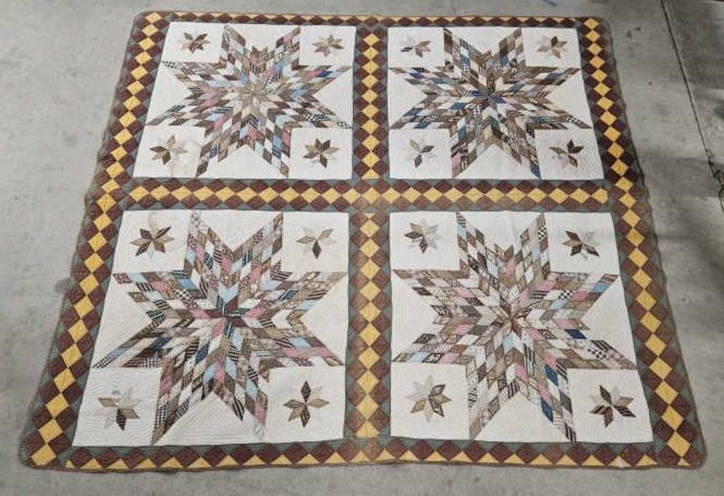 Antique Four Star Quilt as is
