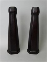 Pair of Modern Hardwood Candlesticks