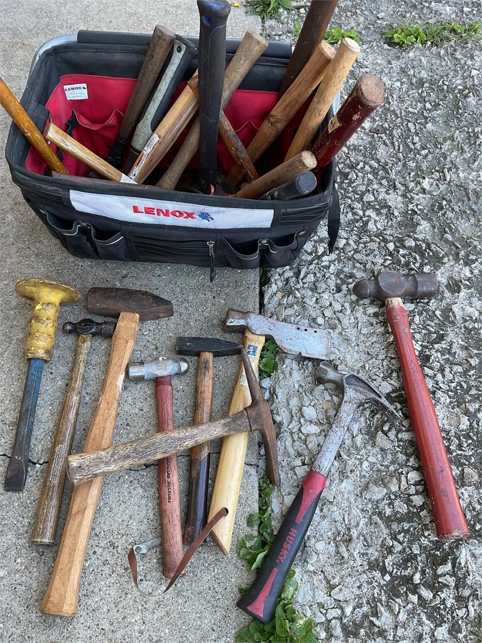 Assorted  hammers in Lenox bag
