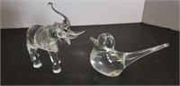 Crystal/glass Elephant & bird