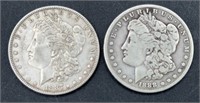 (2) Morgan Silver Dollars: 1887 & 1888-S