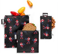 Spider-Man Reusable Snack Bags Spidey Kid: 3 pack