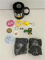 Miscellaneous Button Mug and Medalion Lot
